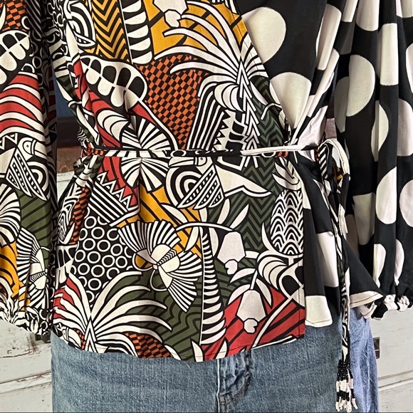 Anthropologie Farm Rio Rainforest Wrap Blouse S - Picture 5 of 16